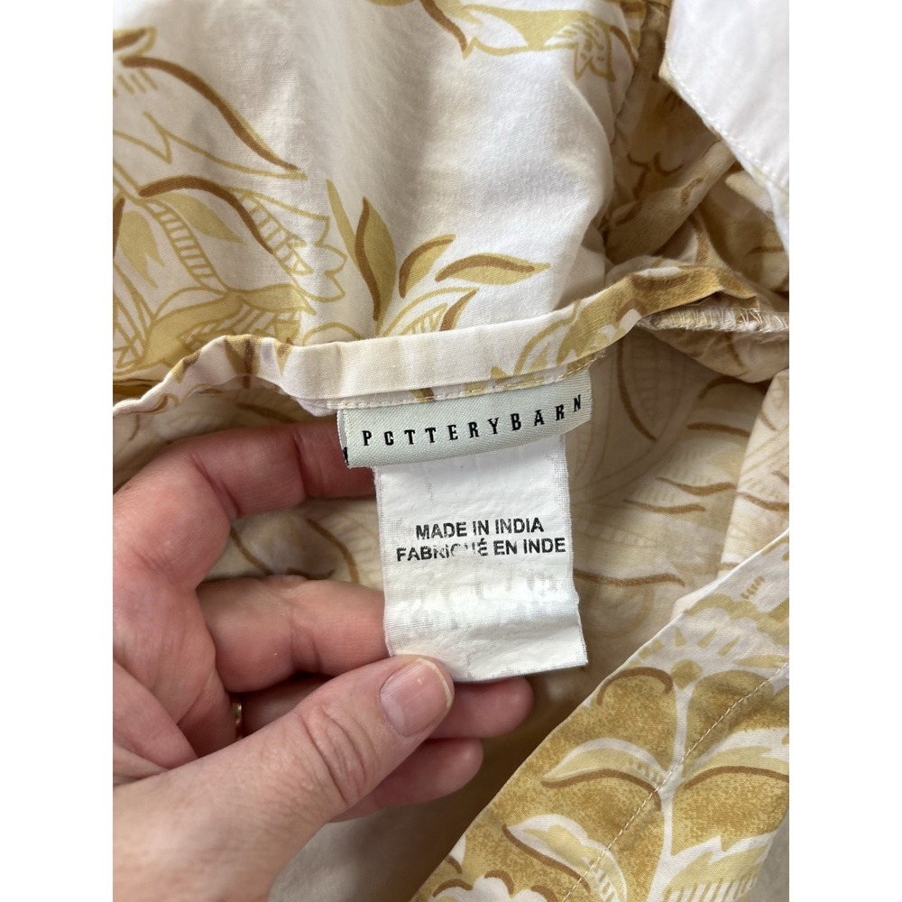 Pottery Barn Isabelle Pillow Shams Standard (2) Medallion Floral‎ Yellow Cotton - Picture 3 of 5